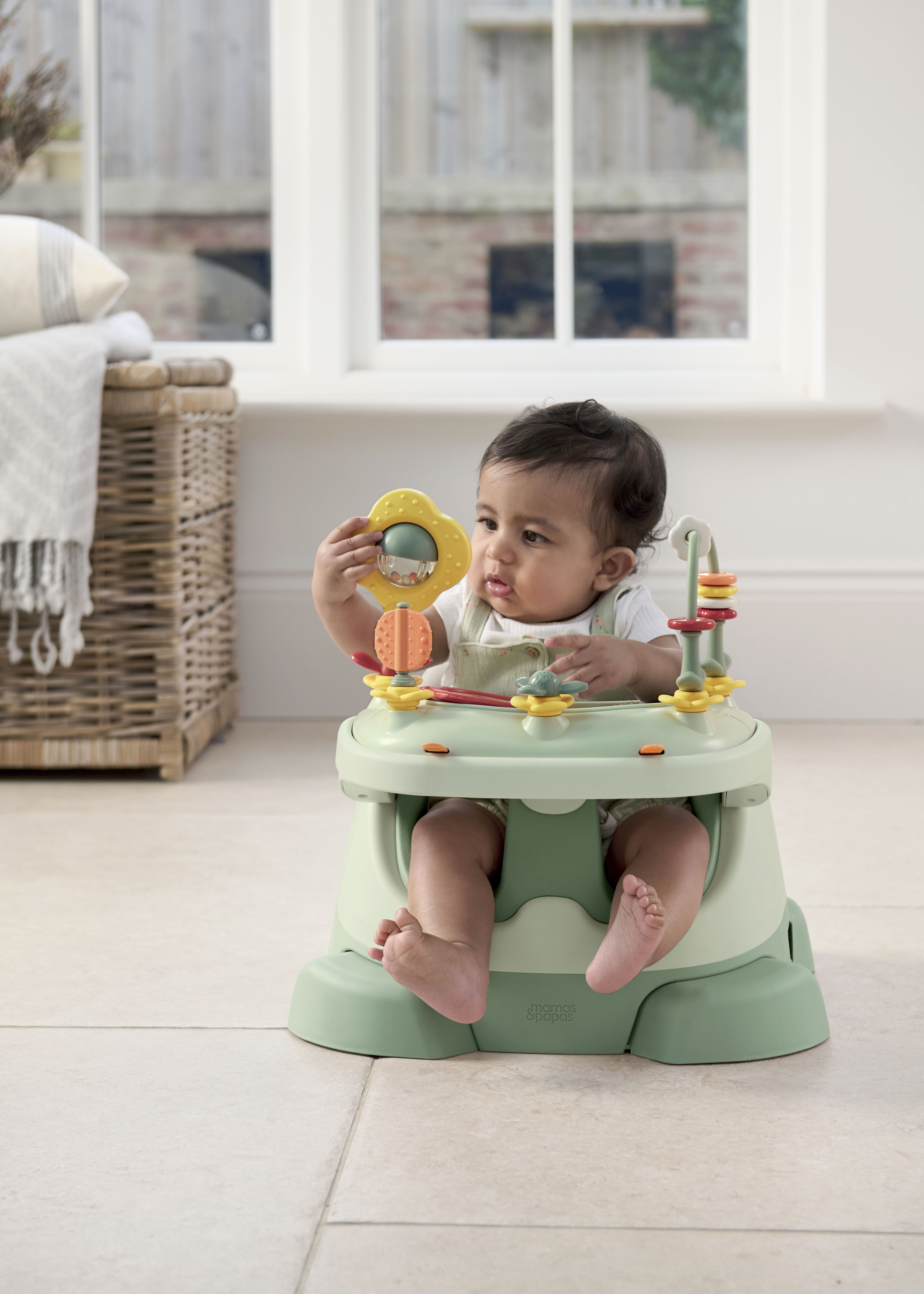 Bug 3-in-1 Floor & Booster Seat with Activity Tray - Eucalyptus