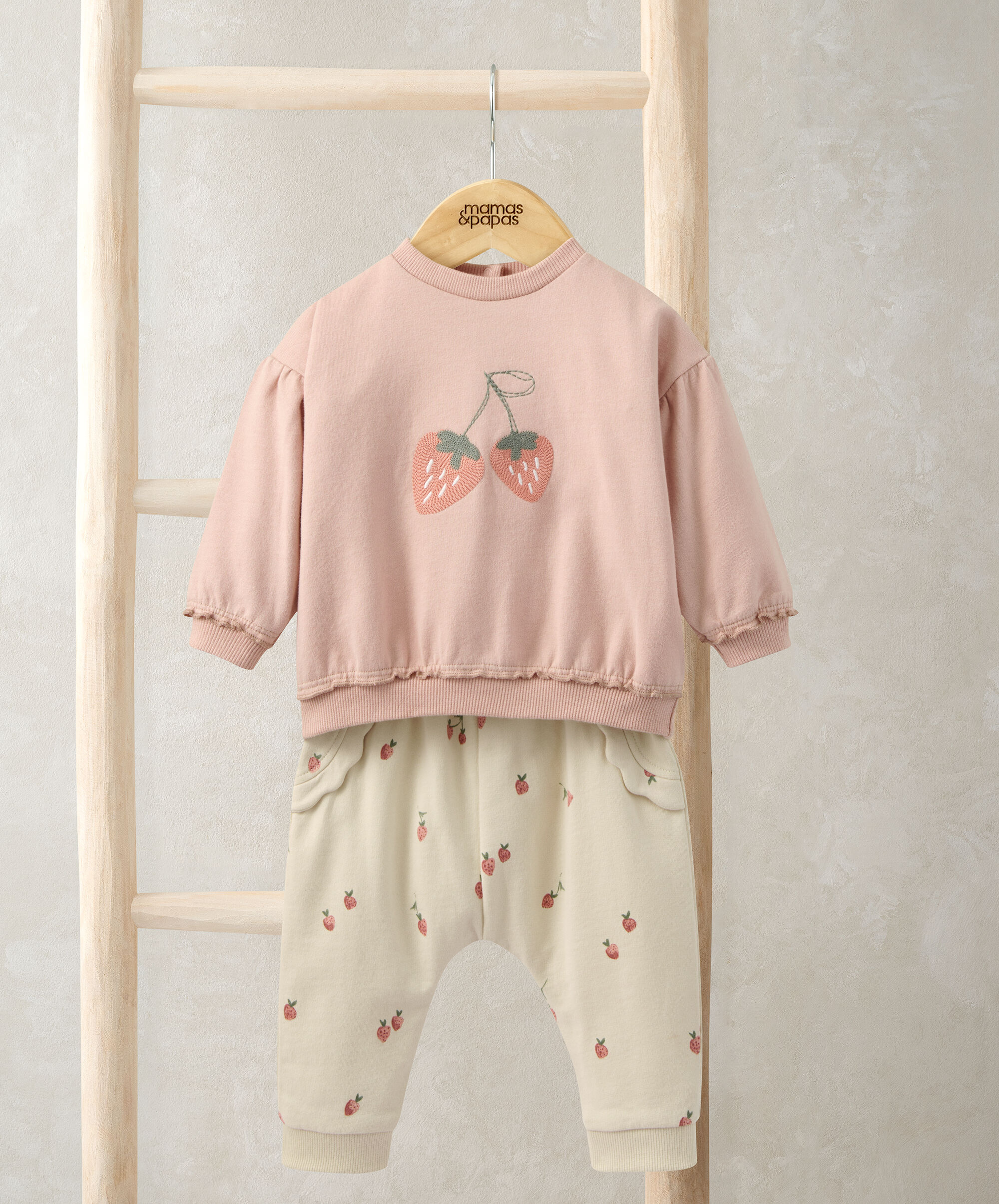 Strawberry Top & Joggers Outfit Set image number 1