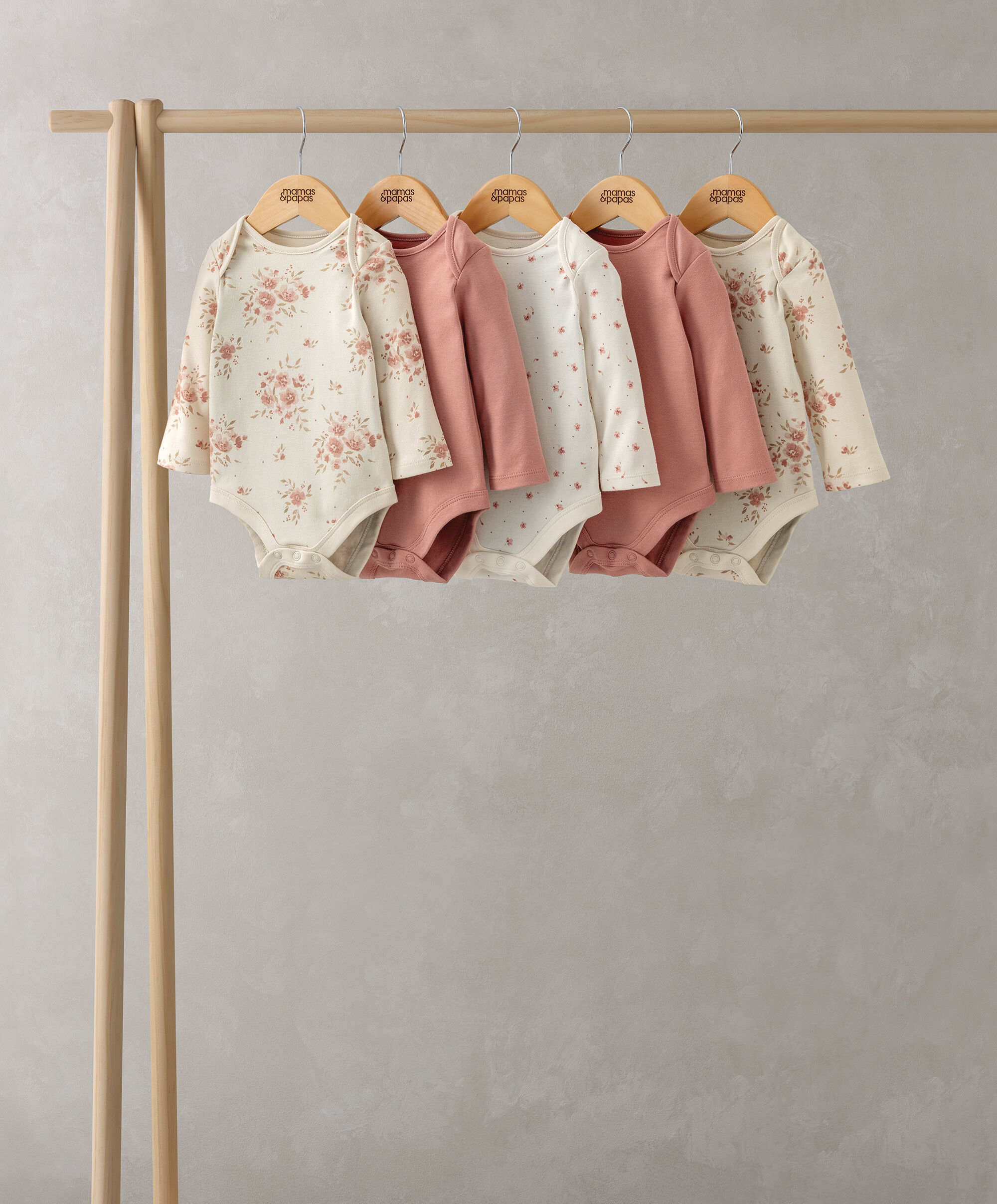 Floral Long Sleeve Bodysuits (Pack of 5)