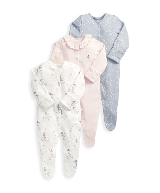 Dancing On Ice Sleepsuits (Set of 3) - Pink image number 2