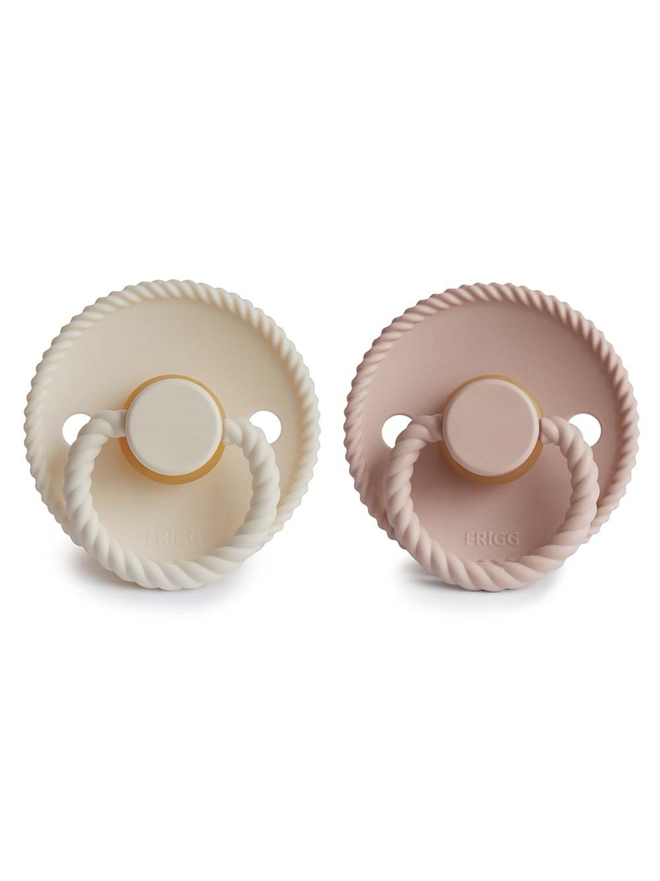 FRIGG Rope Latex Baby Pacifier 0-6M 2-Pack Blush/Cream - Size 1 image number 2