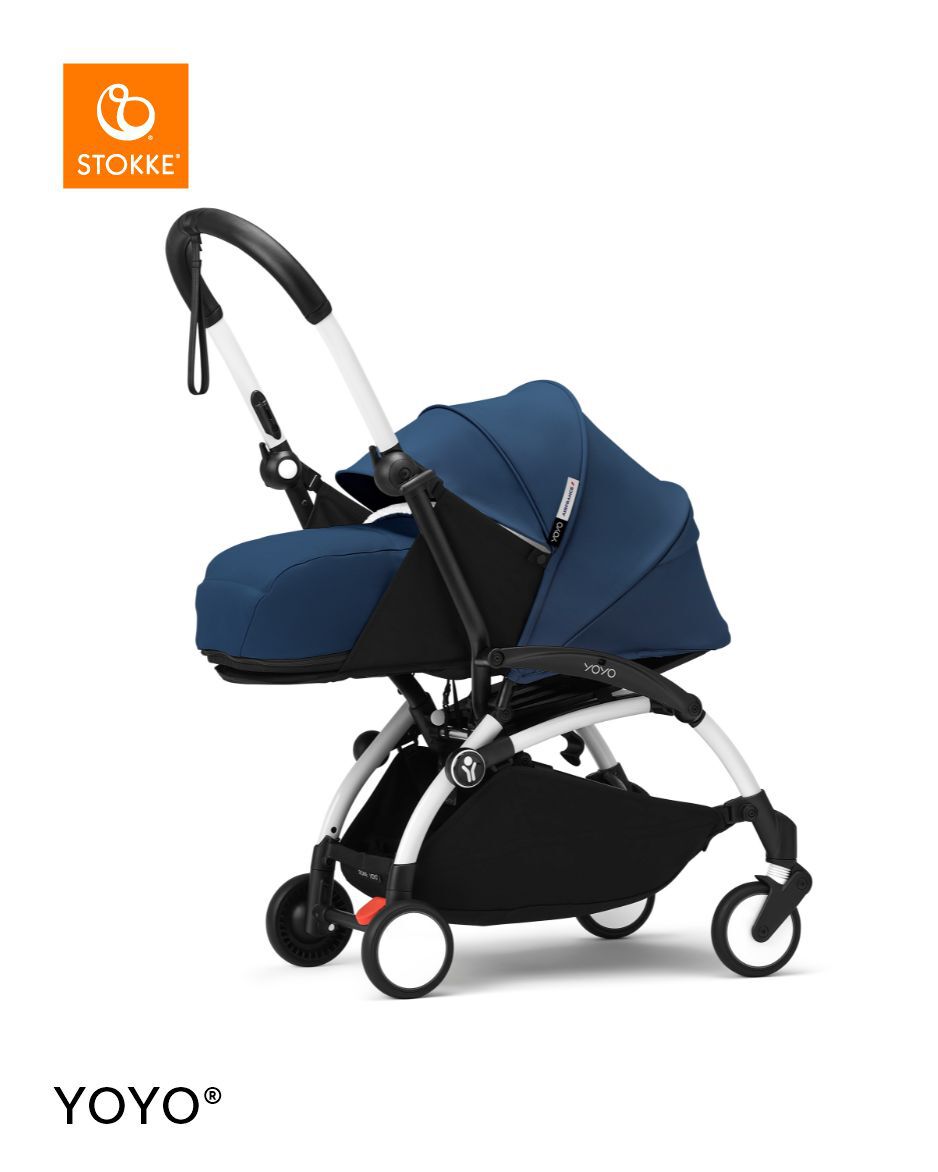Stokke YOYO3 White Frame with 0+ Newborn Pack Air France Blue