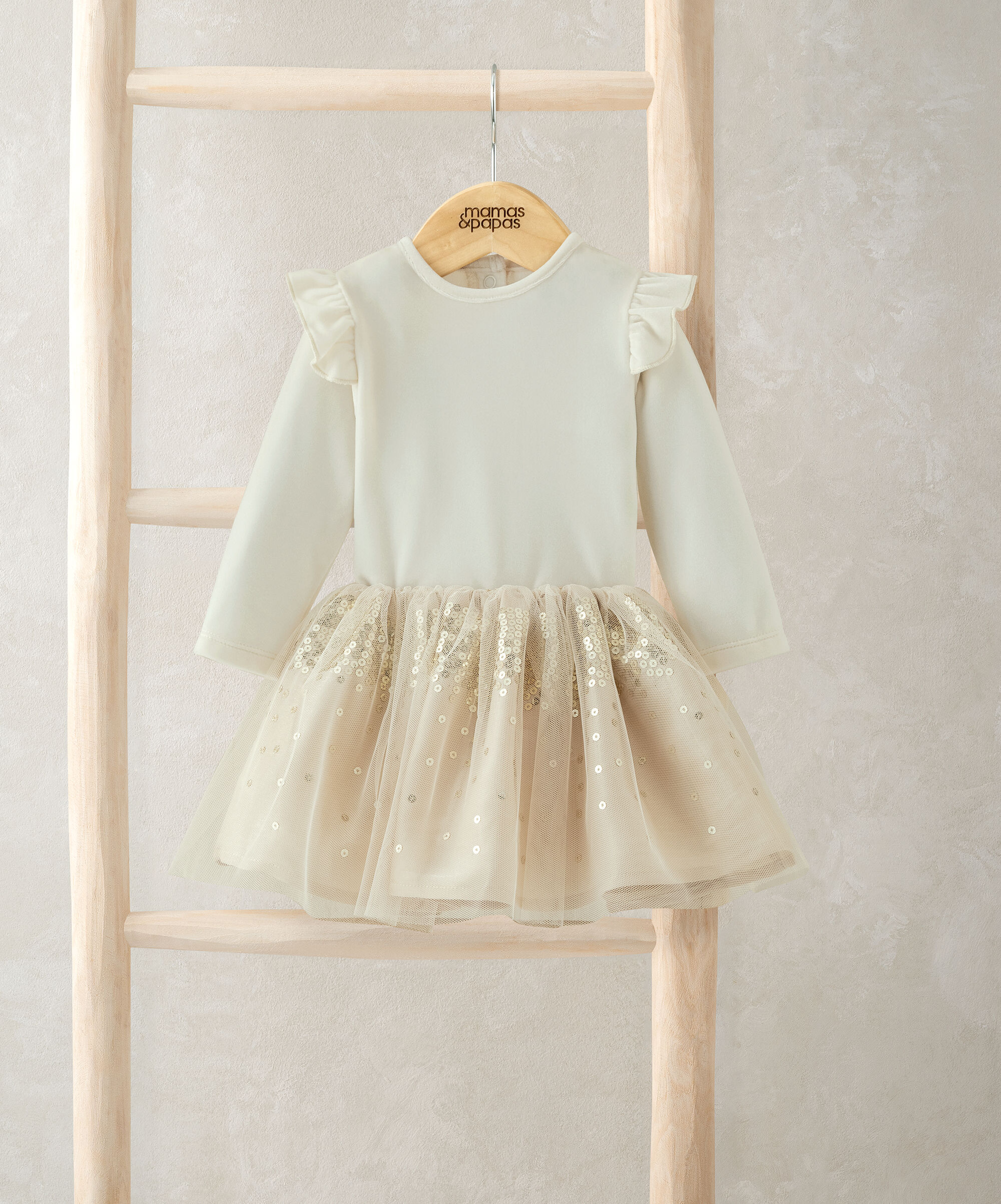 Velour Bodysuit & Sparkly Gold Tutu image number 1