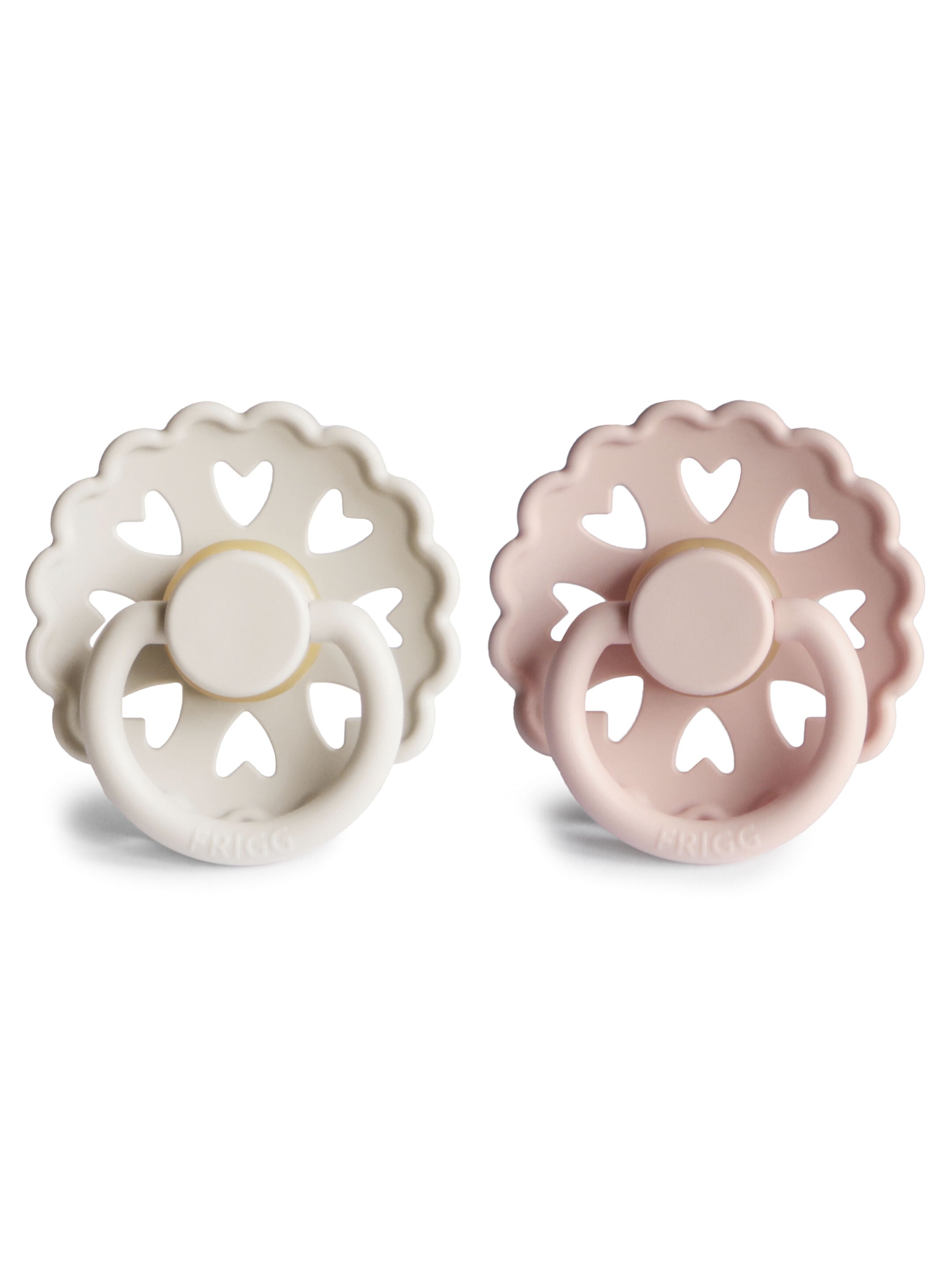 FRIGG Fairytale Latex Baby Pacifier 0-6M 2-PackCream/Blush Size 1