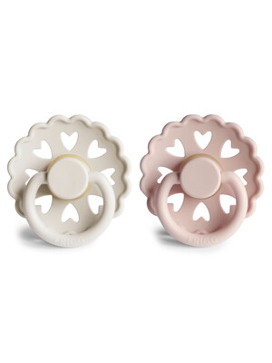 FRIGG Fairytale Latex Baby Pacifier 0-6M 2-PackCream/Blush Size 1