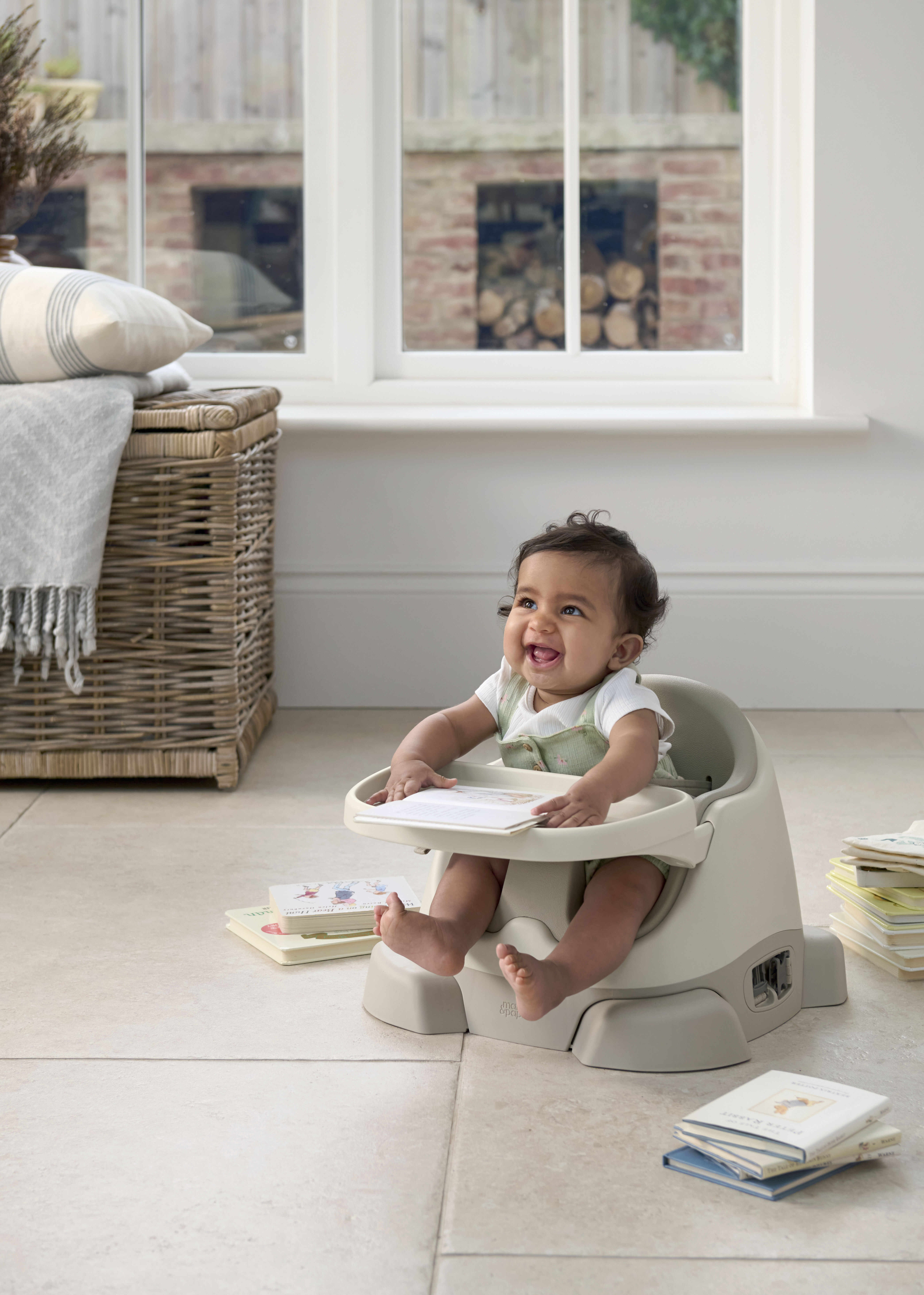 Bug 3-in-1 Floor & Booster Seat with Activity Tray - Clay image number 1