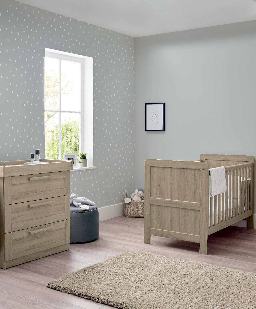 Atlas 2 Piece Cotbed with Dresser Changer Set - Light Oak image number 9