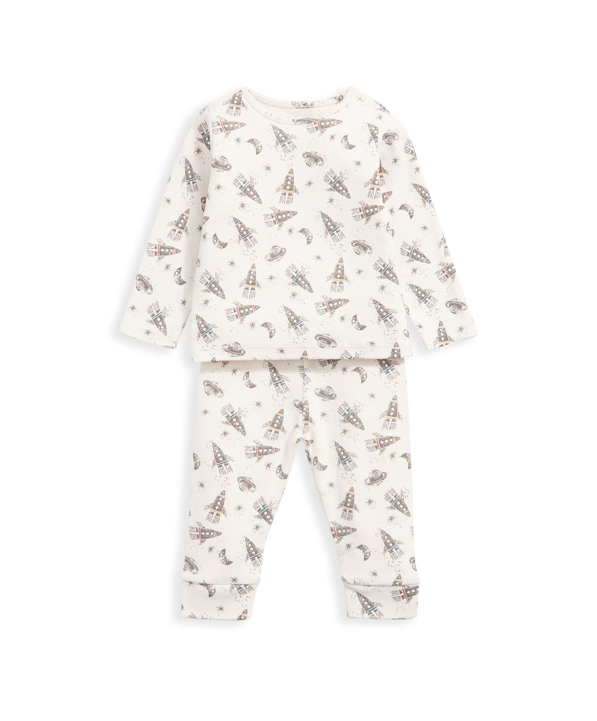 Universe and Rockets Jersey PJs (Set of 2) - Blue image number 4