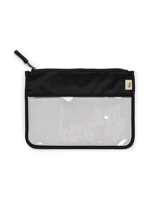 Clear Zipper Pouch Large - Black