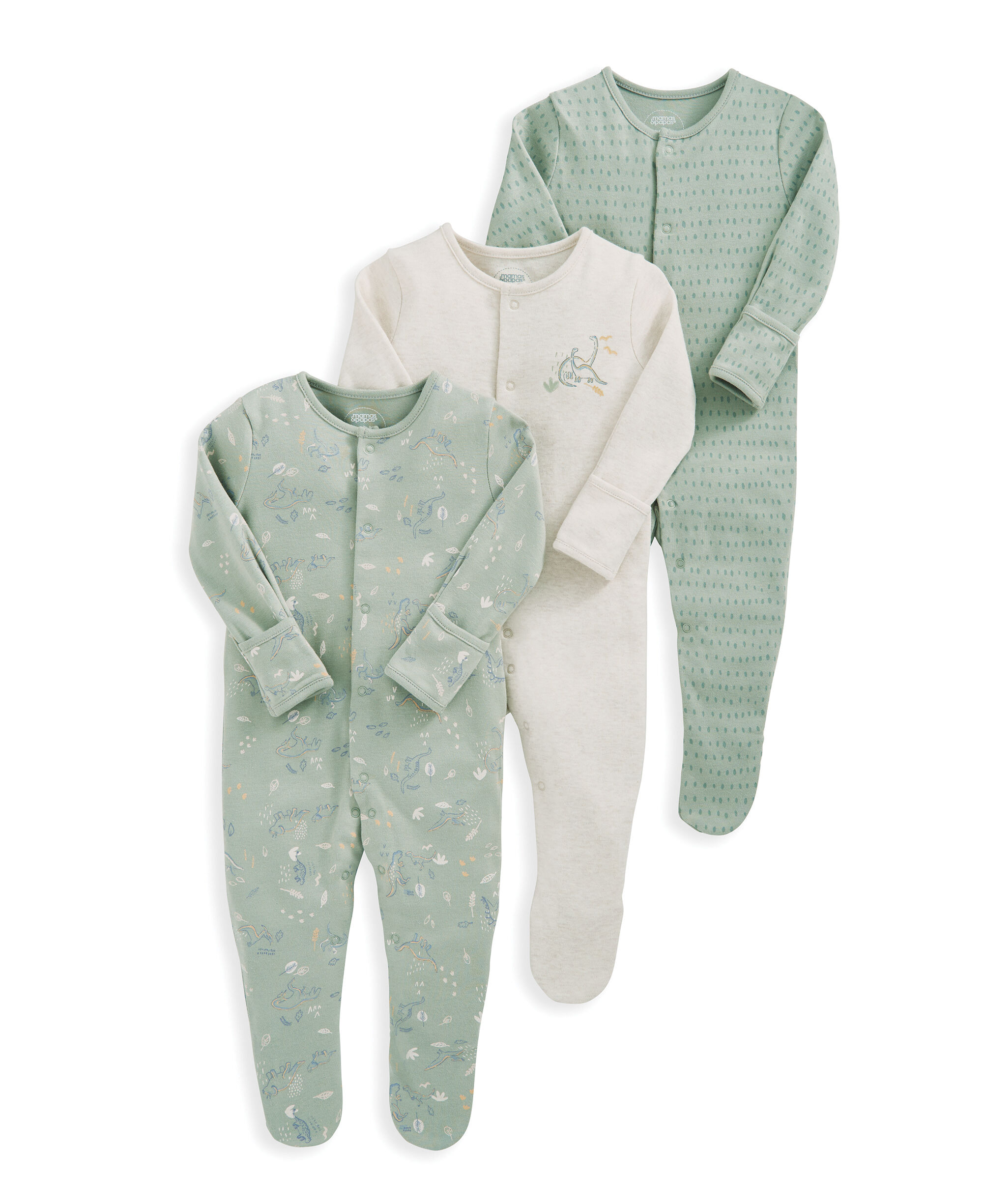 Dino Sleepsuits (Set of 3) image number 2