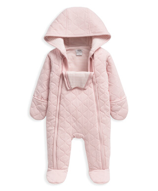 Jersey Spot Quilted Pramsuit