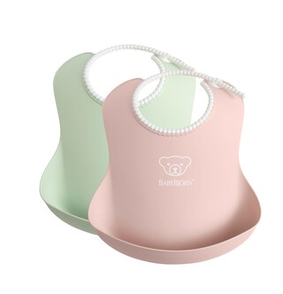 Babybjorn Baby Bib, 2-pack - Powder Green