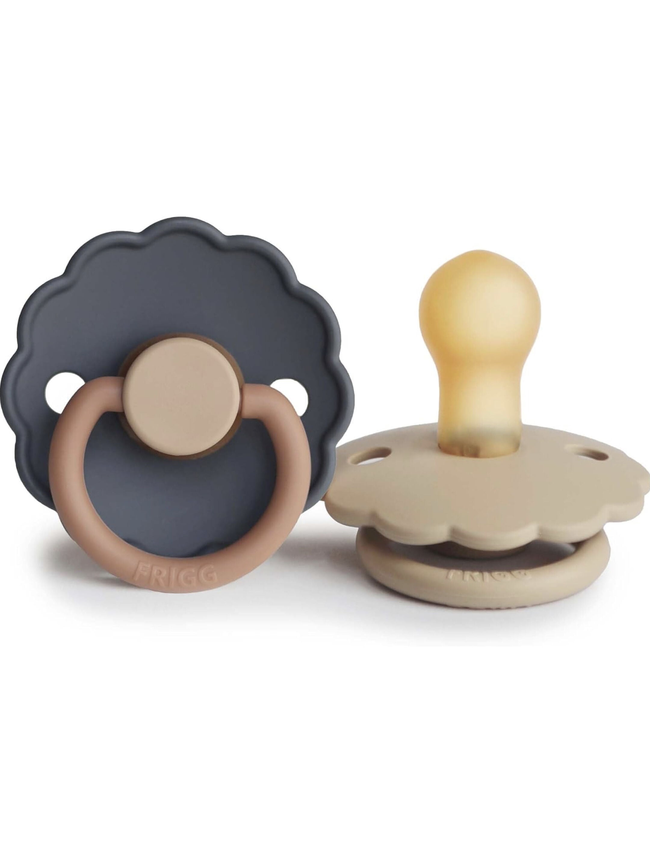 FRIGG Daisy Latex Baby Pacifier 0-6M 2-Pack Aurora/Croissant - Size 1