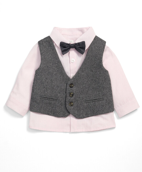 Tweed Waistcoat, Shirt & Bow Tie Set image number 1