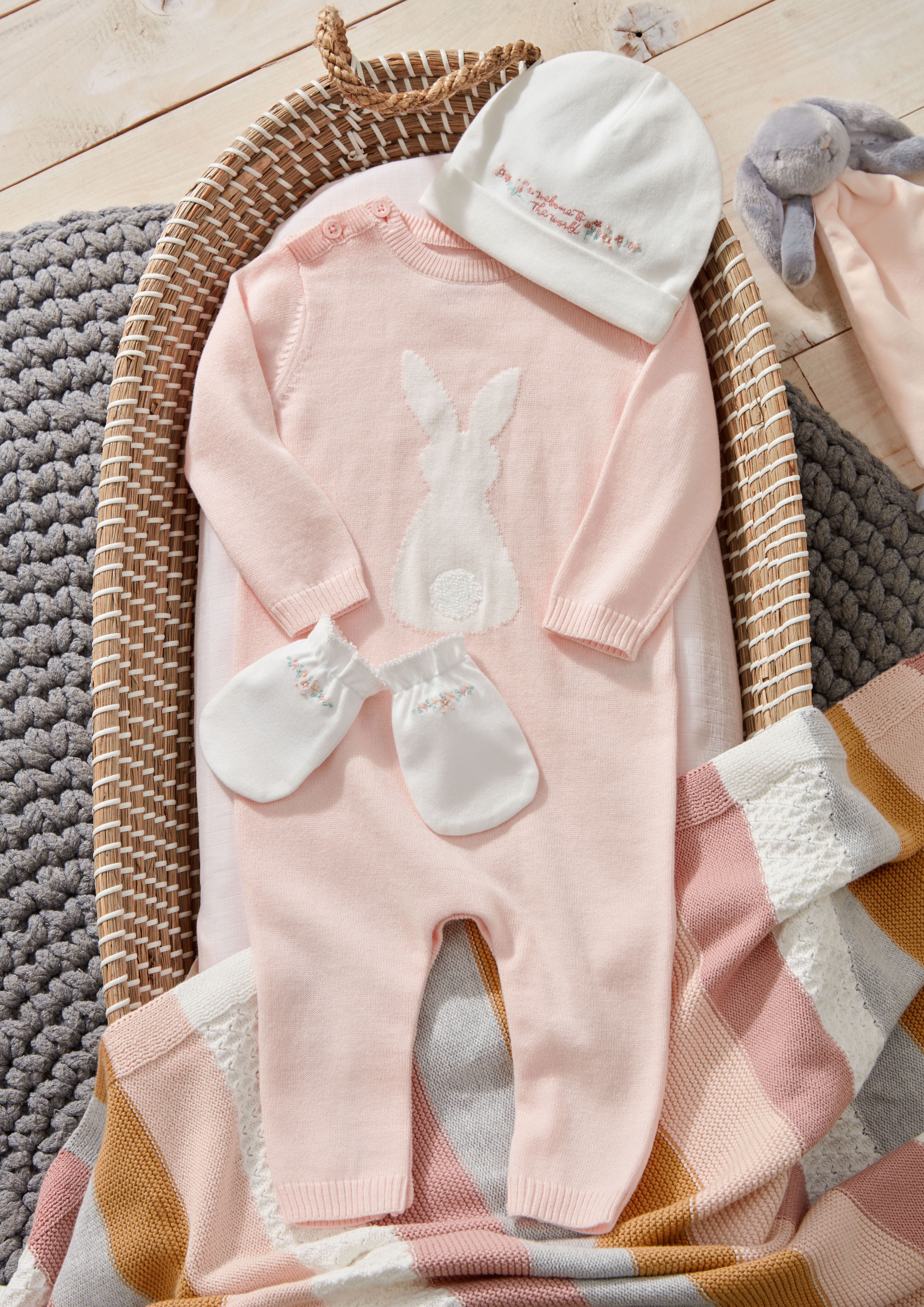 Knitted Bunny Romper image number 5