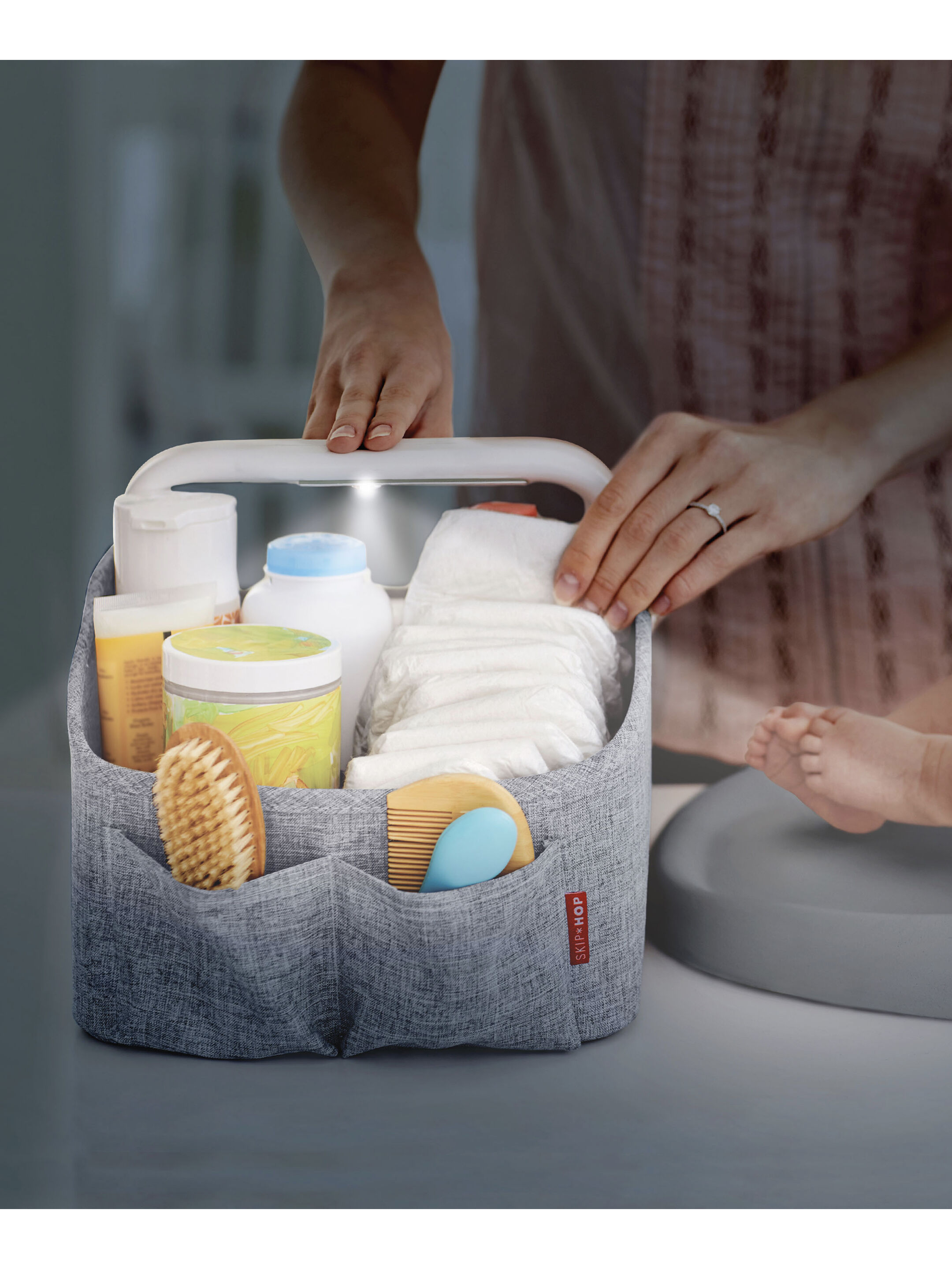 Skip Hop Light Up Diaper Caddy - Grey image number 3