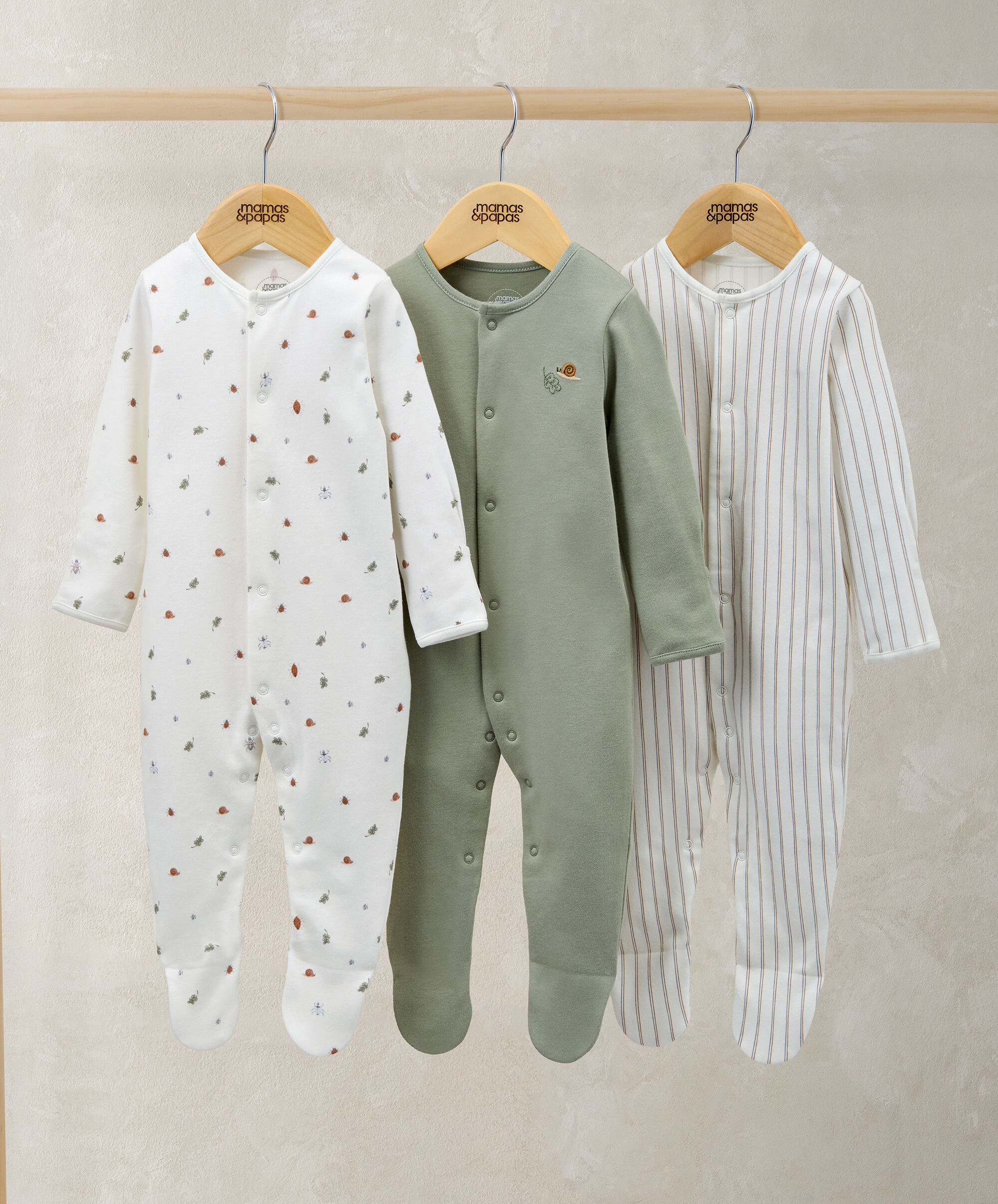 Sleepsuits (Pack of 3) - Outdoor Stripe