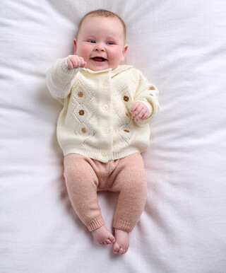 2pc Emb Knit Cardi & Legging Set