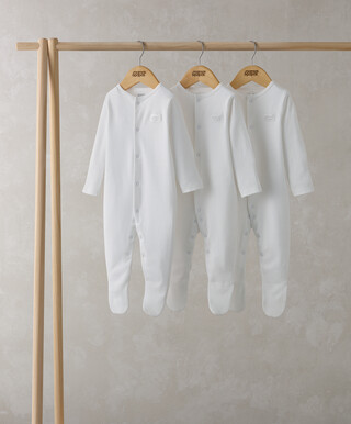 Organic Sleepsuits (Set of 3) - White