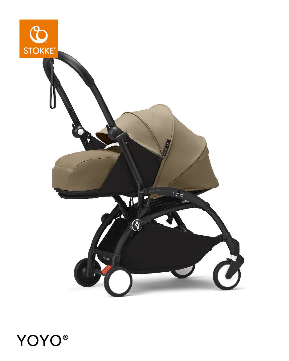 Stokke YOYO3 Black Frame with 0+ Newborn Pack Toffee