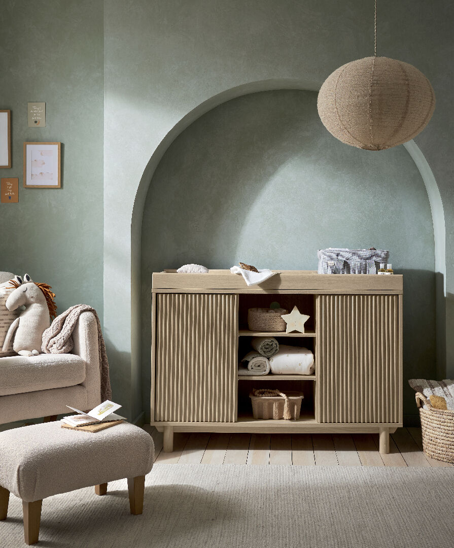 Oska Wide Dresser Changer - Natural/Oak image number 3