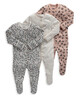 Leopard Print Jersey Cotton Sleepsuits 3 Pack image number 1