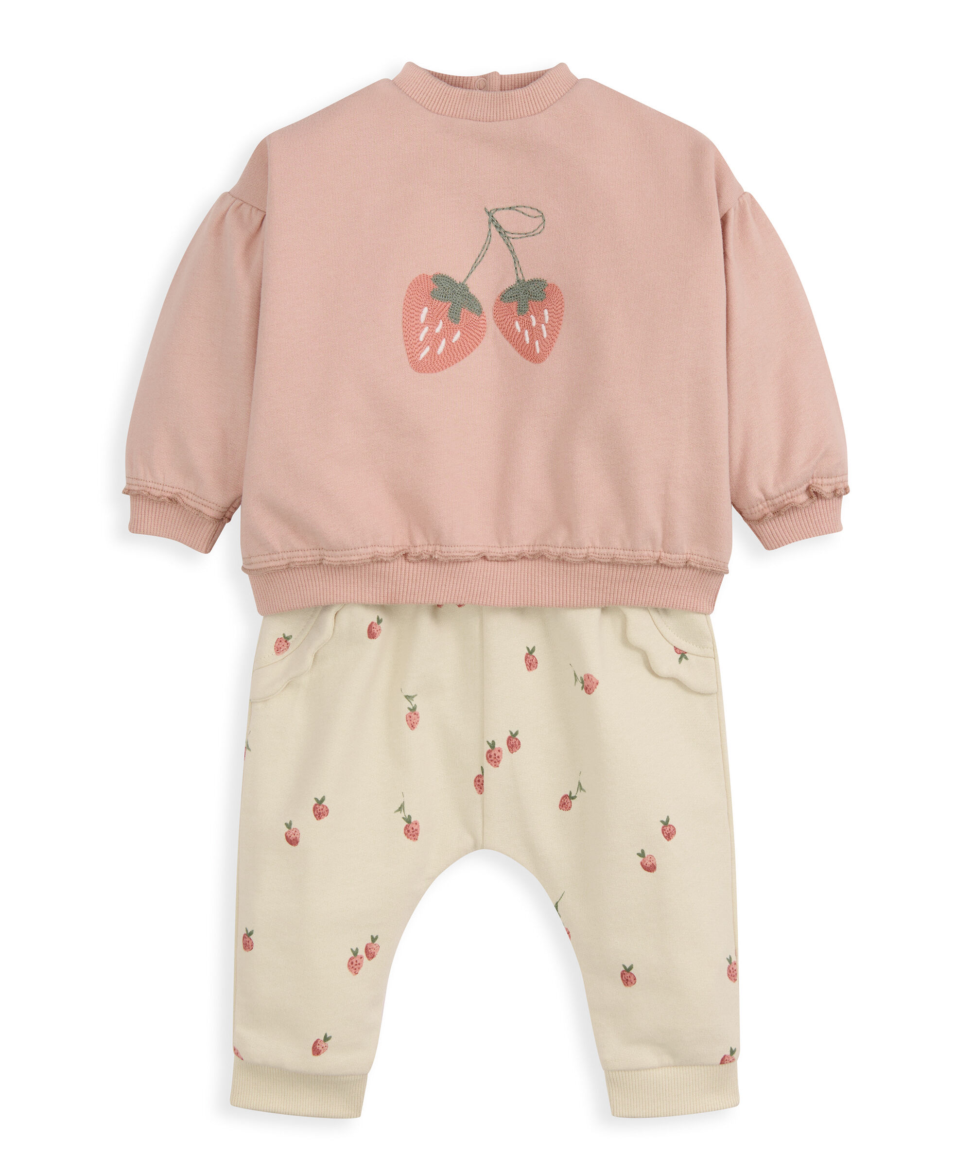 Strawberry Top & Joggers Outfit Set image number 2