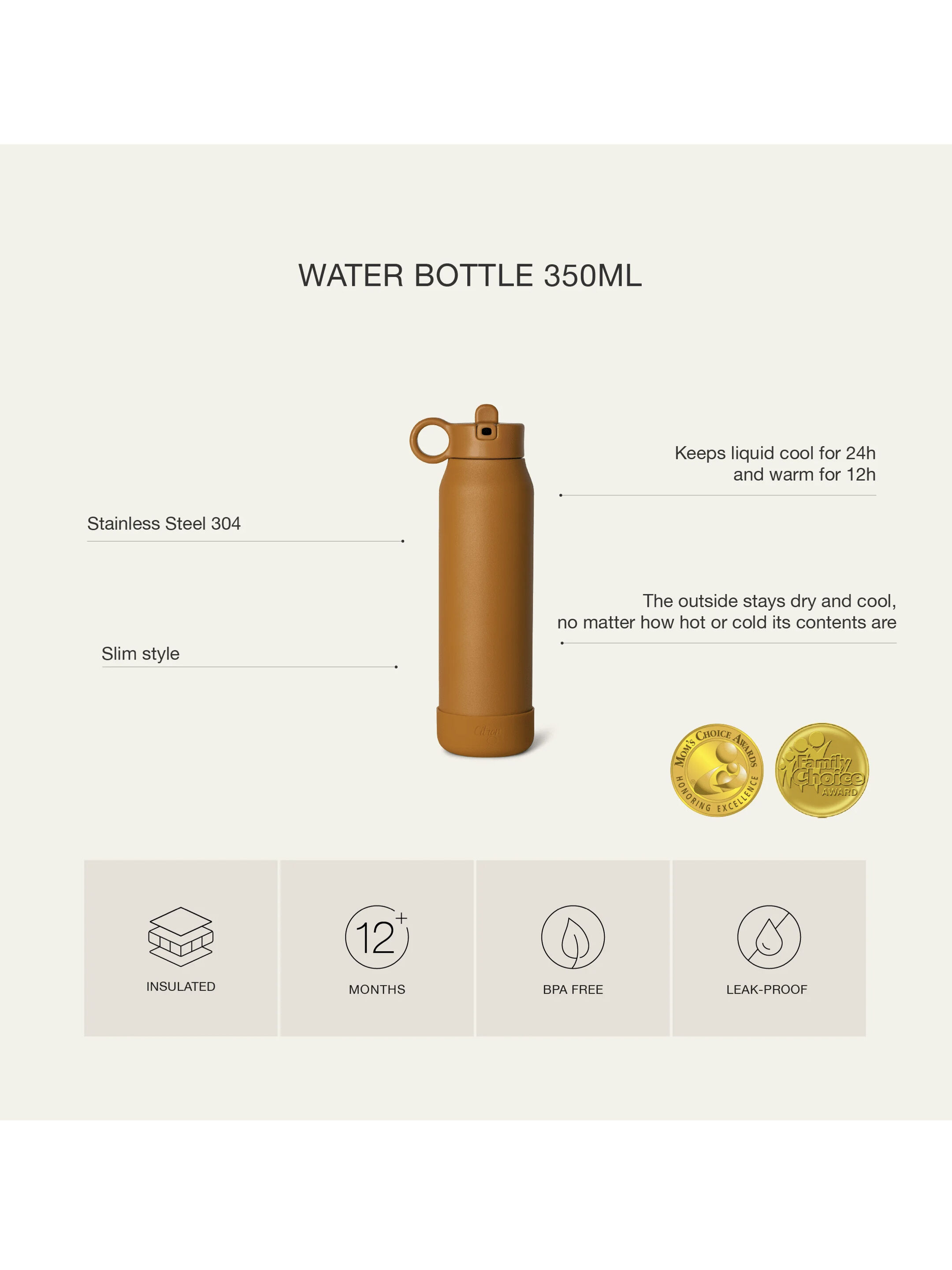 Citron Small Water Bottle - 350ml - Vehicles image number 7