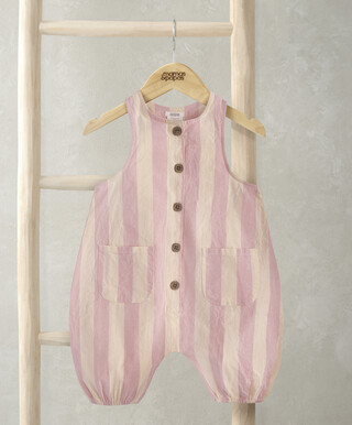 Pink Striped Romper