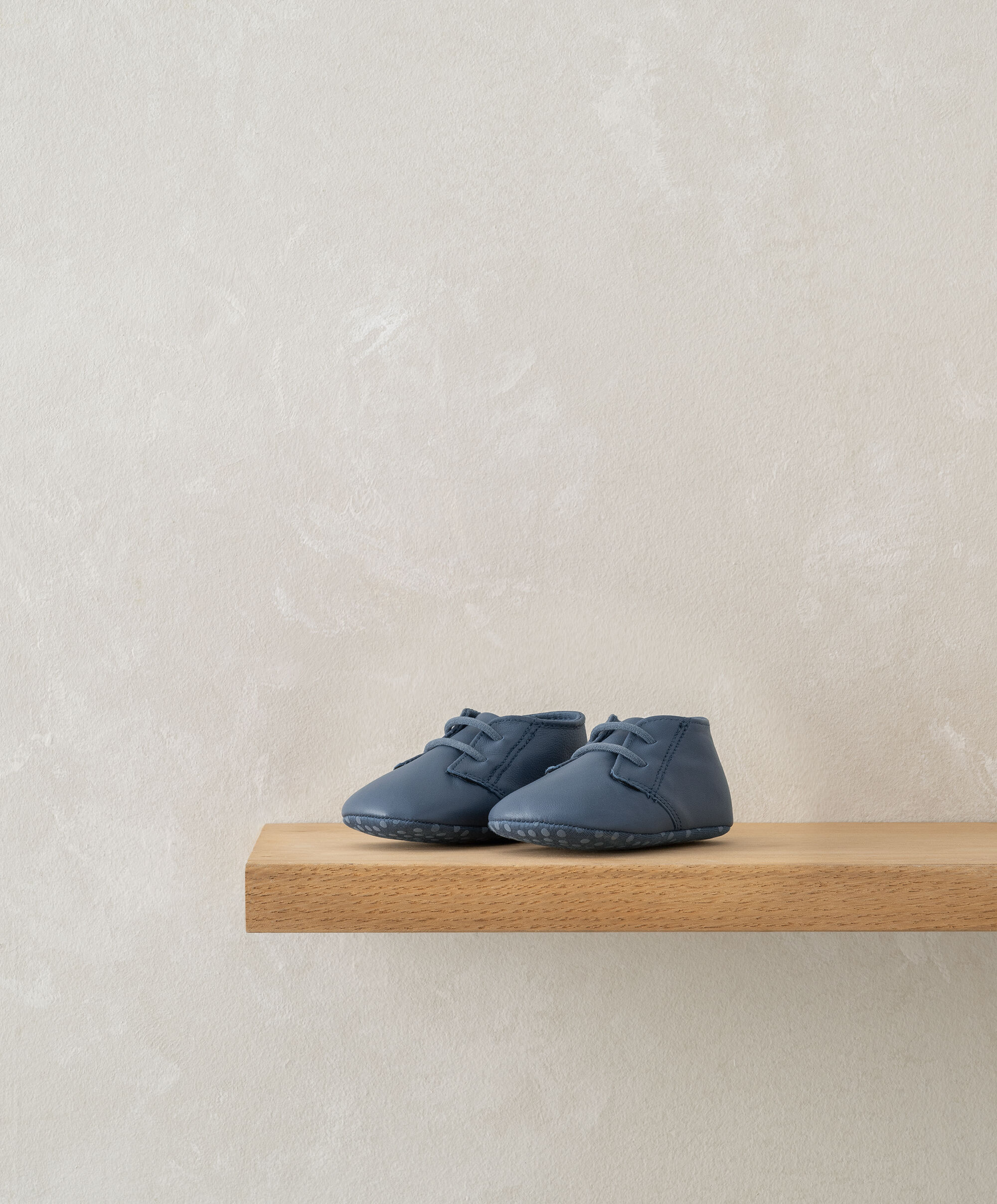 Leather Pram Shoes - Blue image number 1