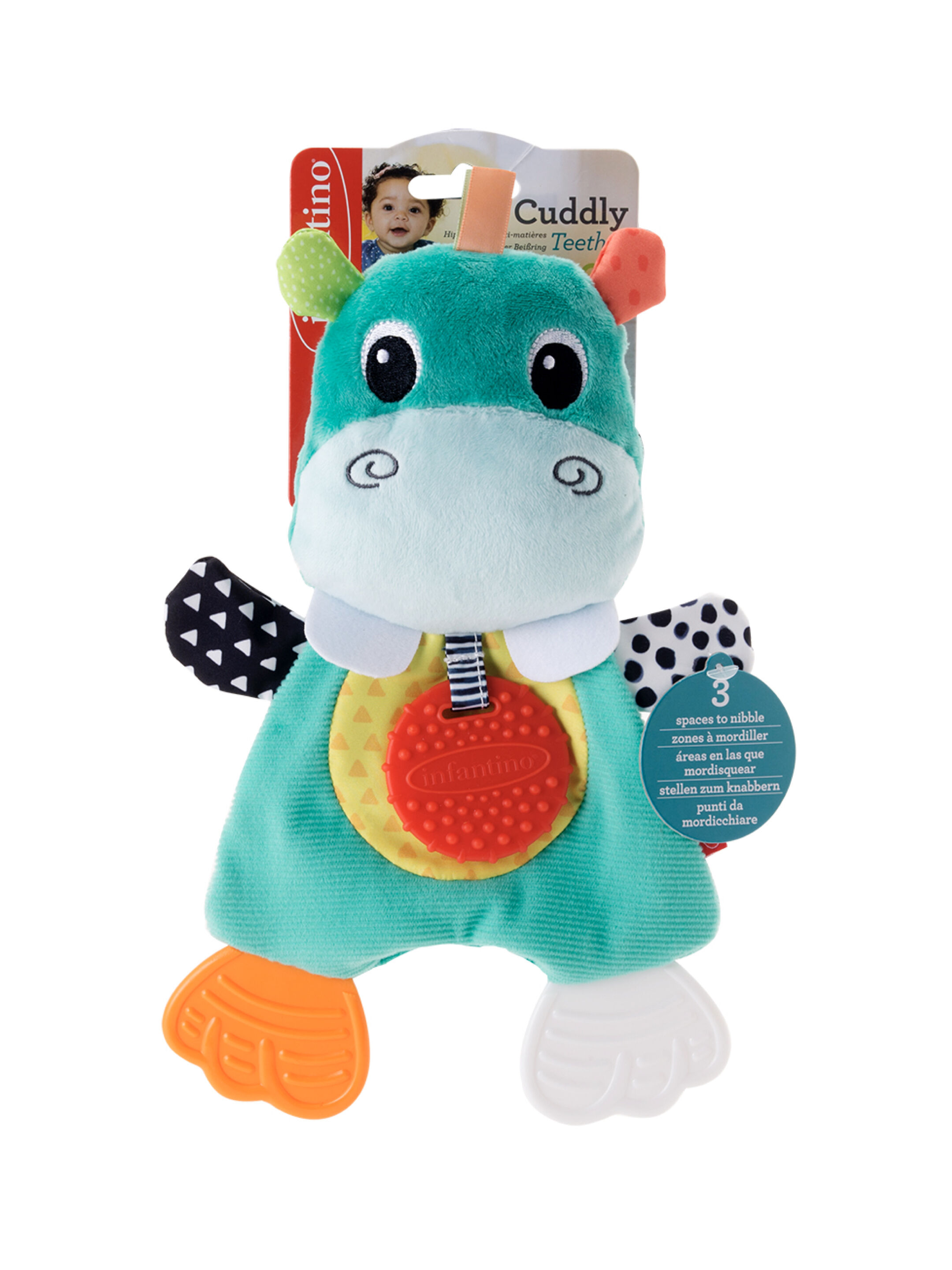 Infantino Cuddly Teether - Hippo image number 4
