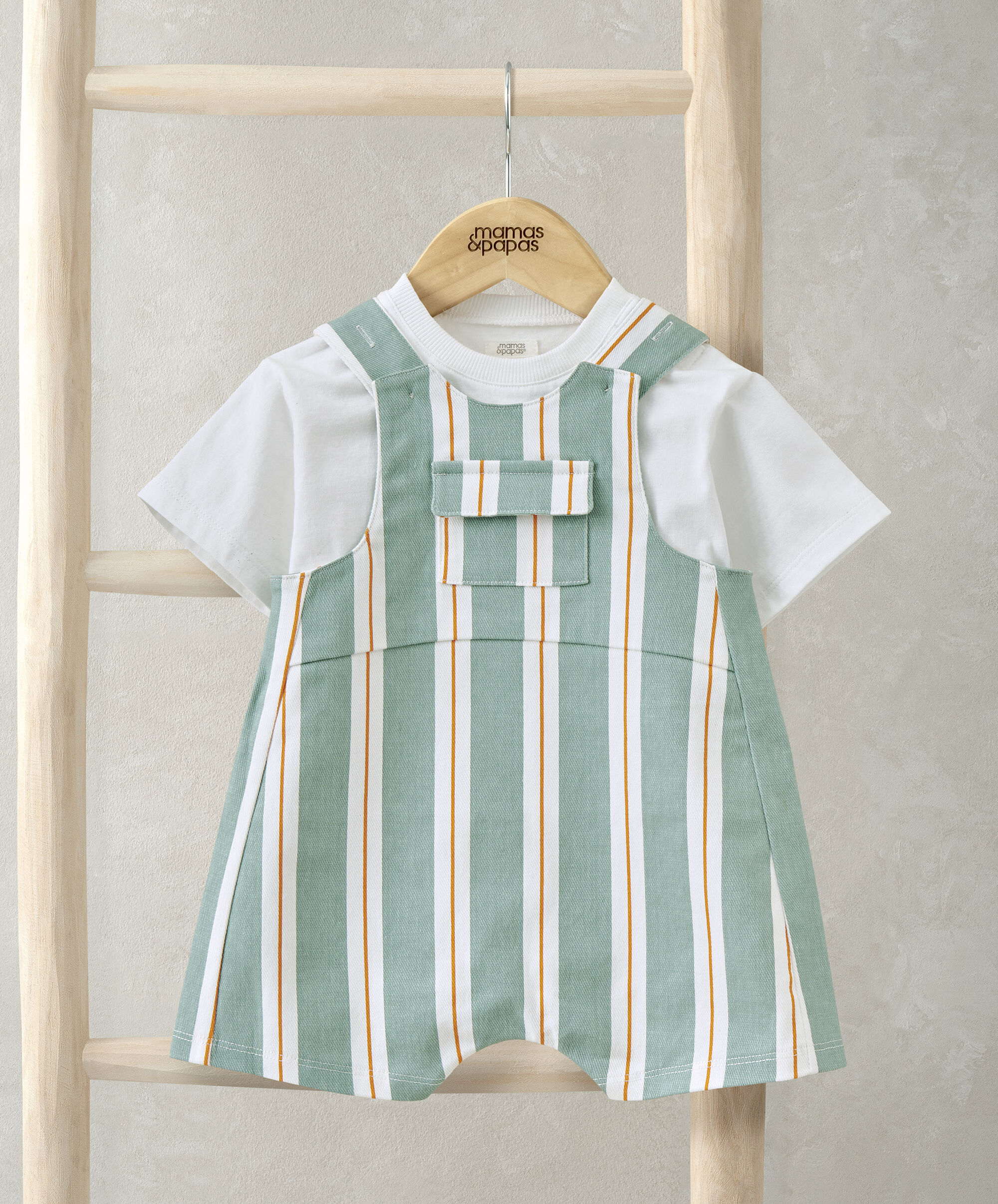 2pc Set Stripe Dungaree