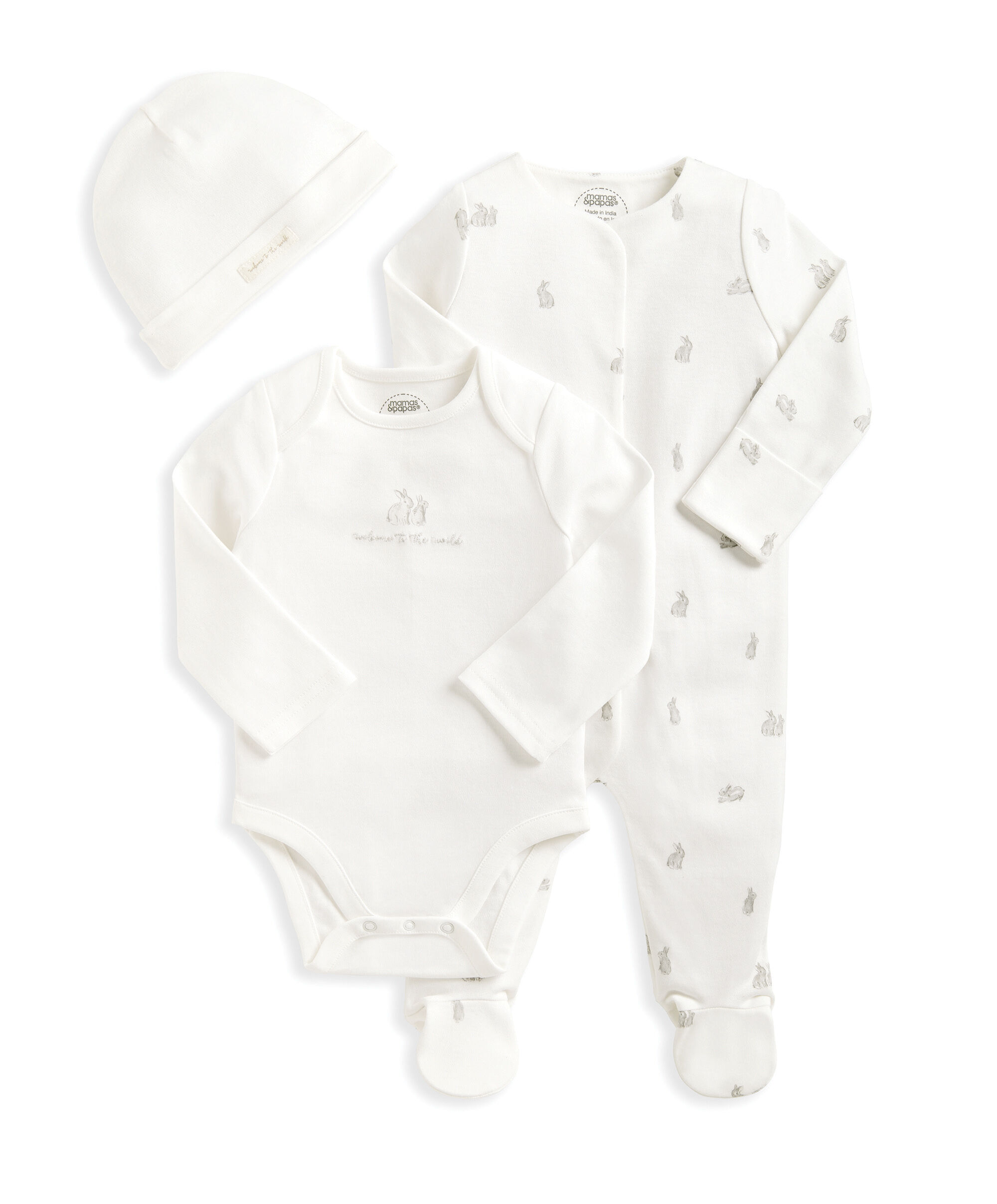 Bunny Sleepsuit, Bodysuit & Hat