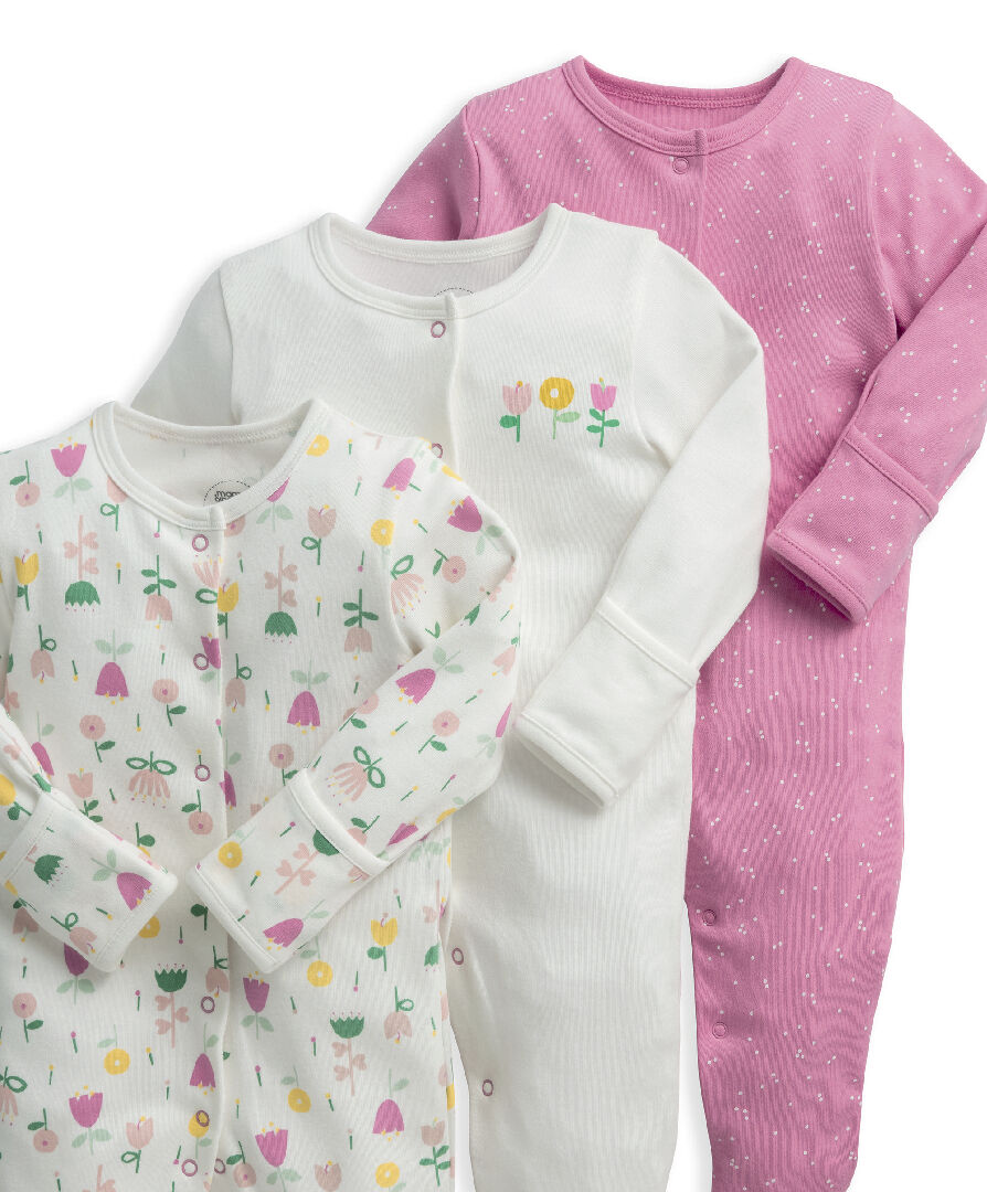 Modern Floral Sleepsuits 3 Pack image number 3