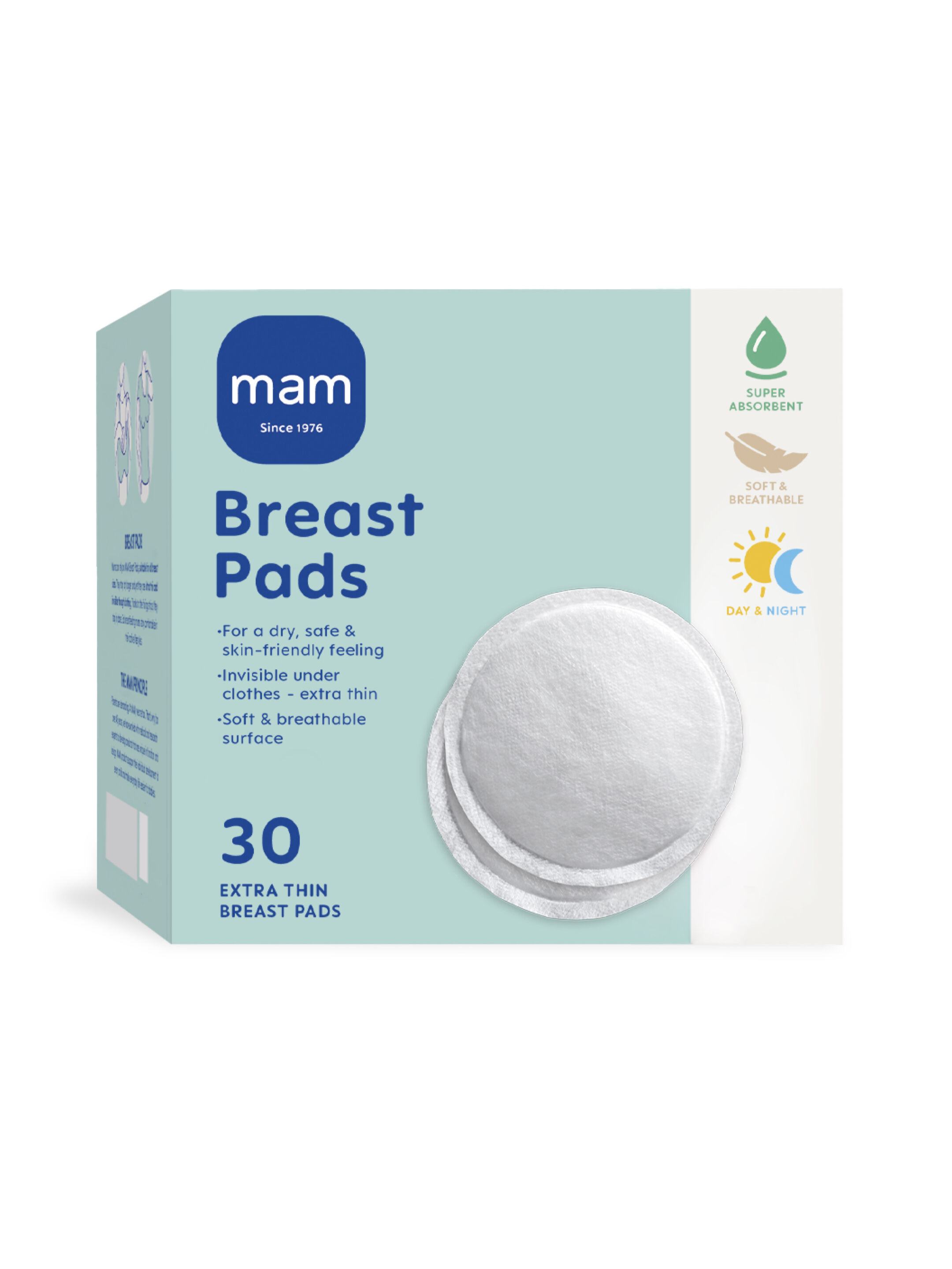 Mam Baby Breast Pads  Breastfeeding - 0 M+ |  White - 30 Pcs image number 5