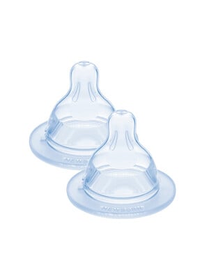 Mam Baby Teat Size 2 Silicone Teat/Spout - 2 M+ | Clear Clear - Pack of 2