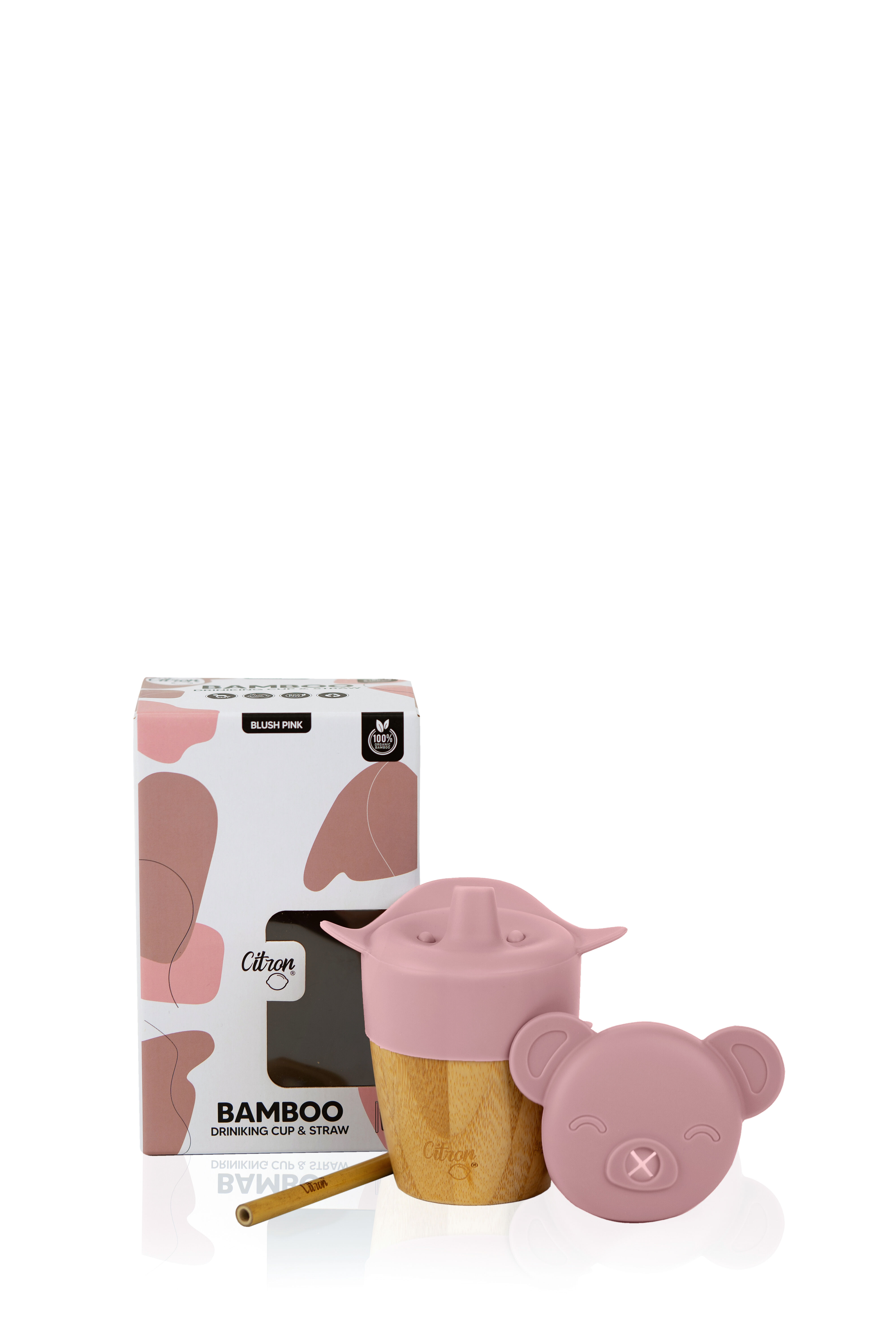 Citron Organic Bamboo Cup W Lids Blush Pink image number 2