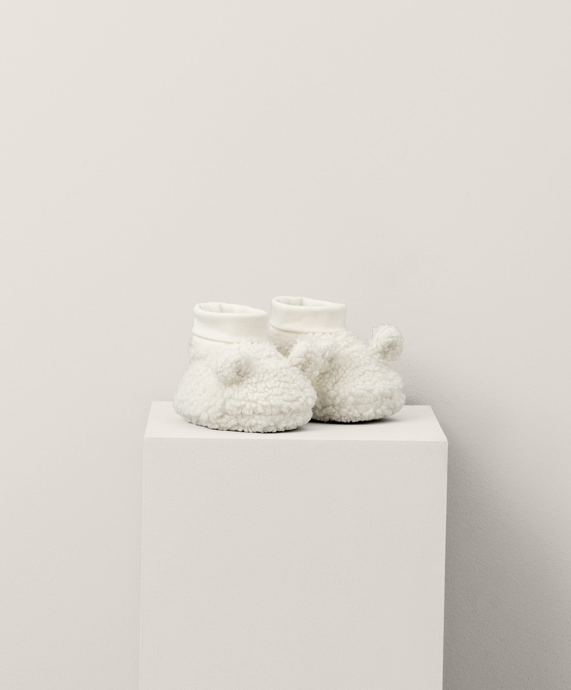 Cream Borg Booties image number 1