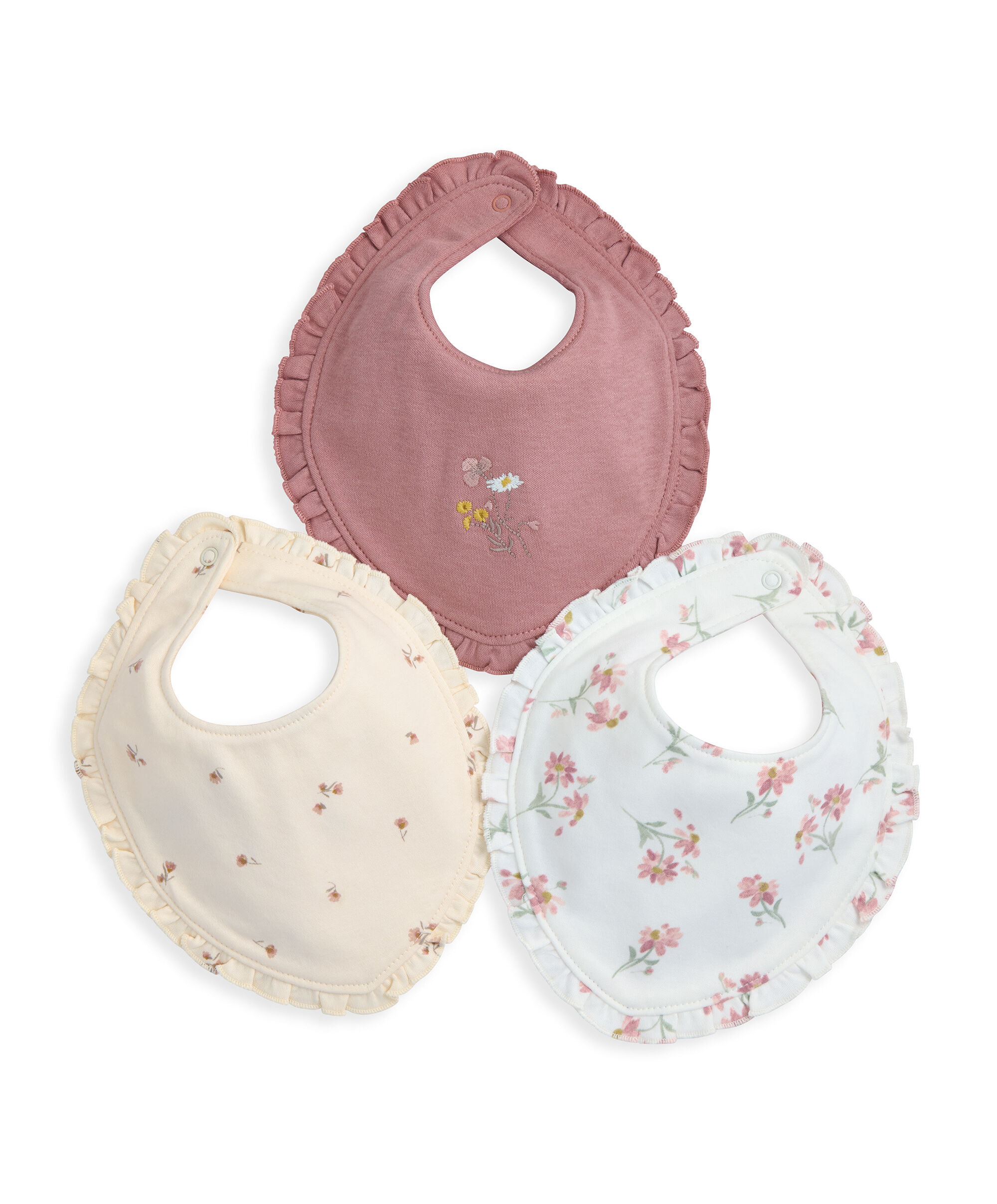 Floral Frill Bibs (Pack of 3)