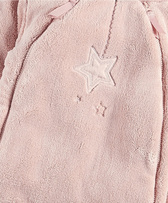 Soft Faux Fur Star Design Pramsuit Pink- 6-9 months image number 3