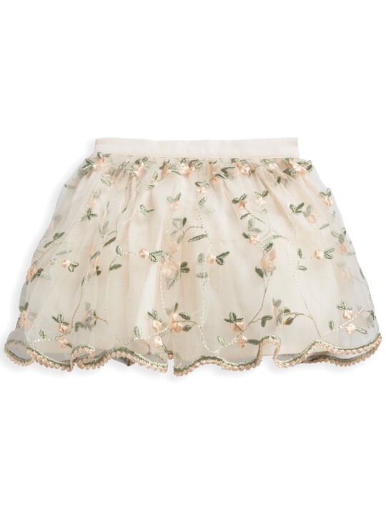 2 Piece Floral Embroidered Skirt & Blouse Set image number 4