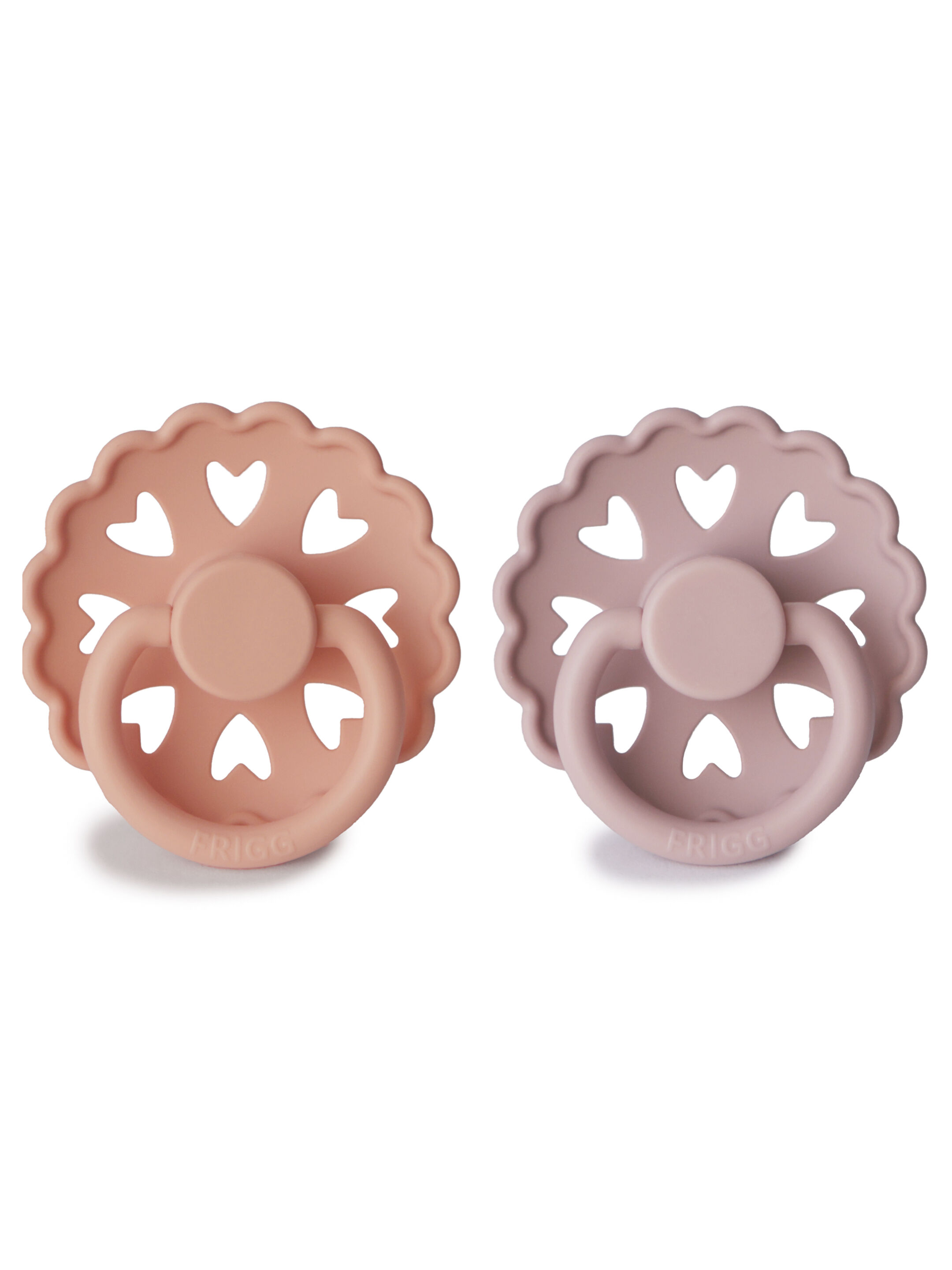 FRIGG Fairytale Silicone Baby Pacifier 0-6M 2-Pack Pretty in Peach/Primrose - Size 1 image number 1