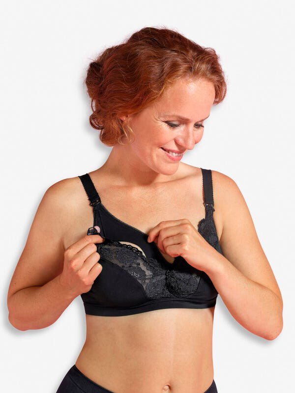 Cariwell Lace Maternity & Nursing Bra-Vl Black image number 2