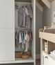 Harwell 4 Piece Cotbed with Dresser Changer, Wardrobe, and Essential Fibre Mattress Set- White image number 24