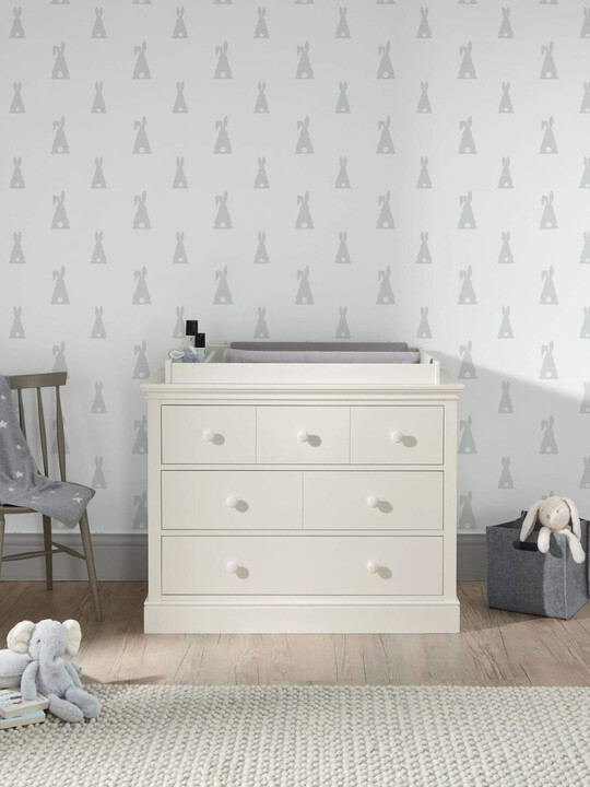 Oxford Wooden 6 Drawer Dresser & Baby Changing Unit - White image number 4