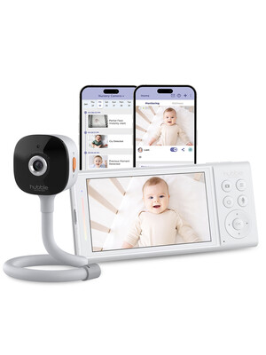 Hubble AI Go Baby Cam 5.0” Connected Video Baby Monitor - White