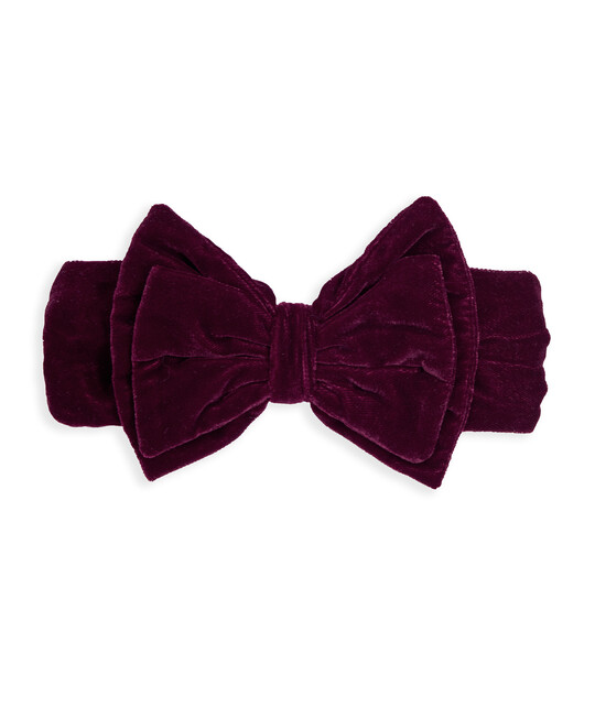 Berry Velour Bow Headband image number 1