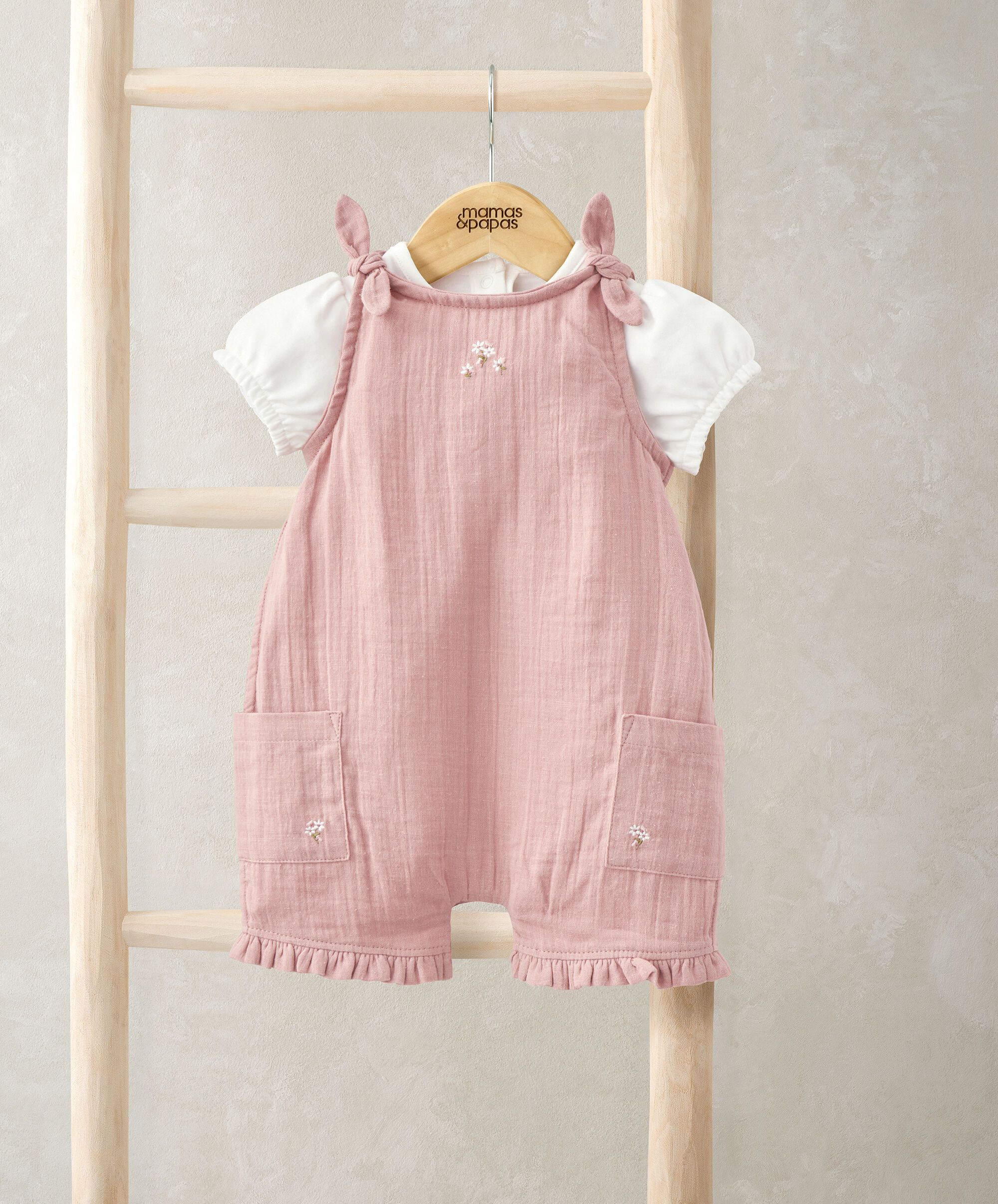 2 Piece Crinkle Romper & Bodysuit Set image number 1