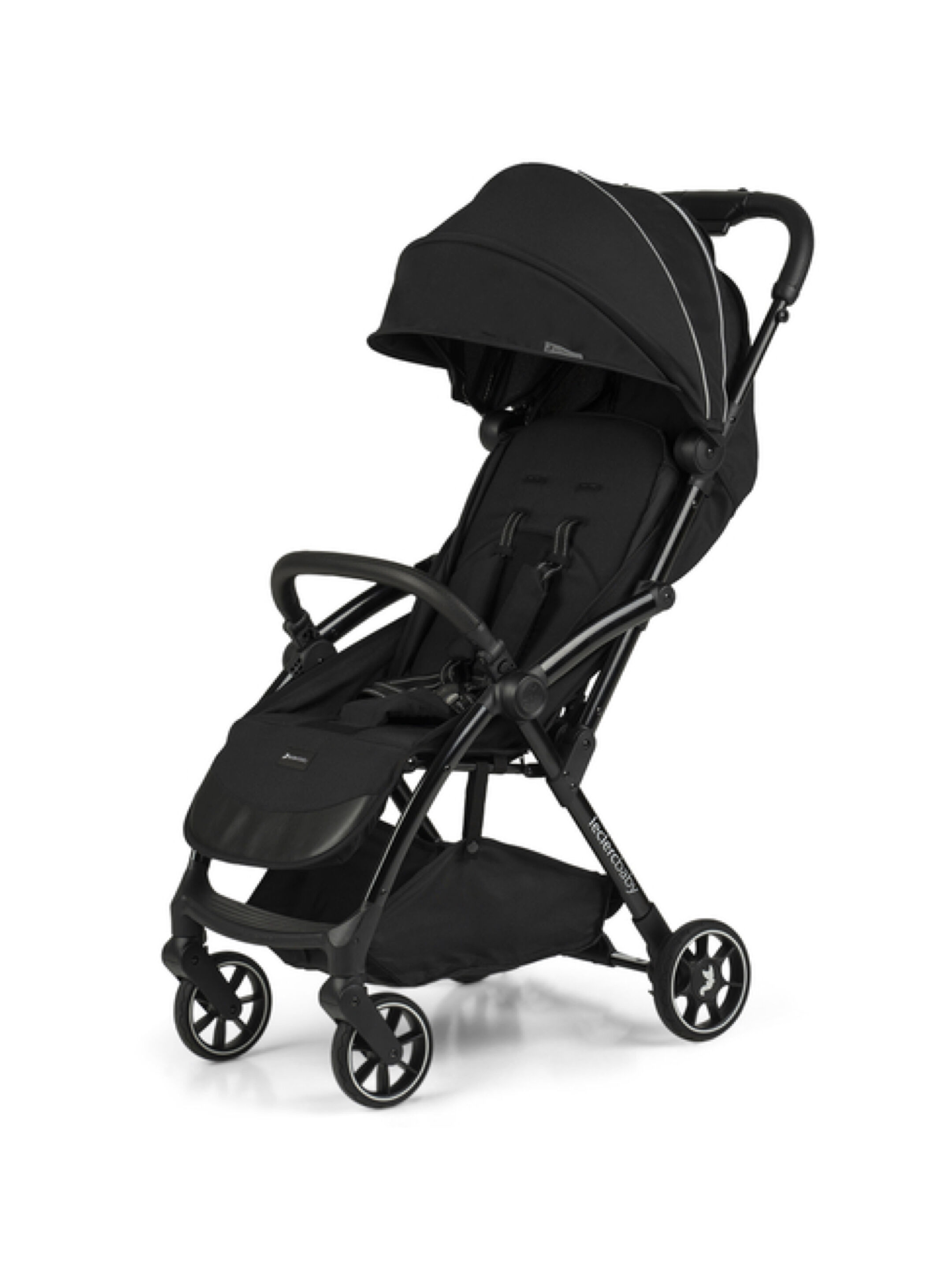 Leclerc Influencer Air Stroller with Bumper Bar and Sun Canopy and Footrest- Piano Black image number 1