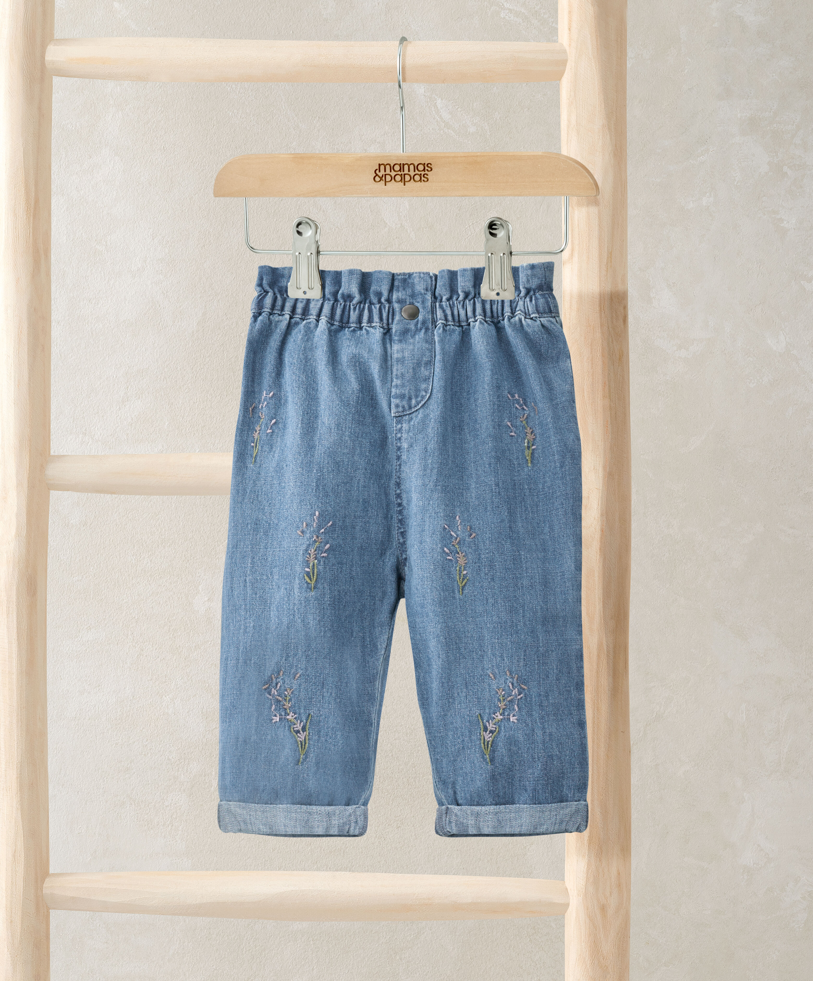 Lavender Embroidered Jeans image number 1